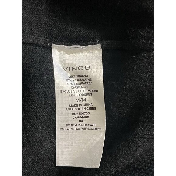 Vince Black Cashmere Wool V-Neck Pullover Sweater - Picture 9 of 9